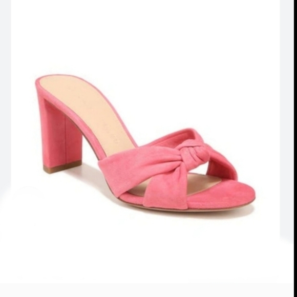 Veronica Beard Women’s Ganita Knot-Front Slides Size 9 Pink Suede Sandals - Picture 2 of 13